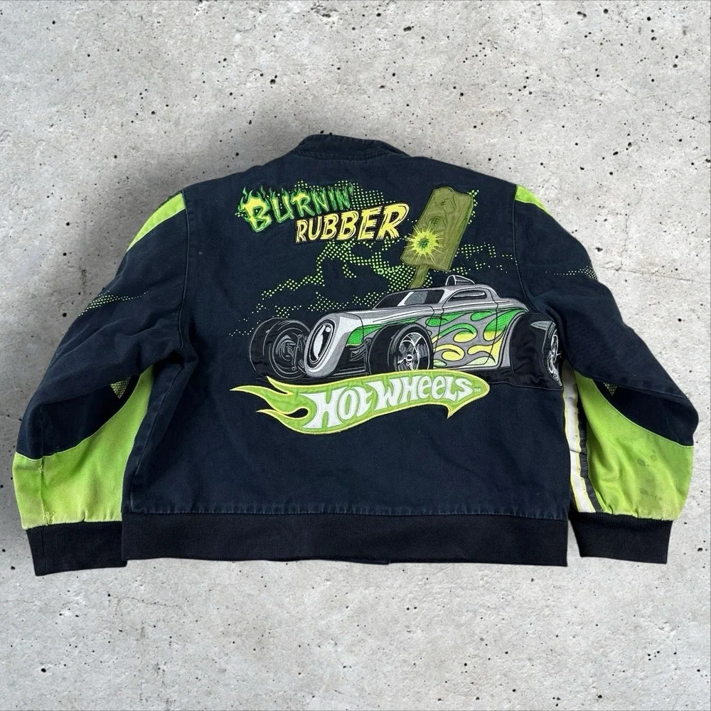 Vintage Jeff Hamilton Kids Hot Wheels Racing Jacket Youth XXL (13-14)‎ Nascar